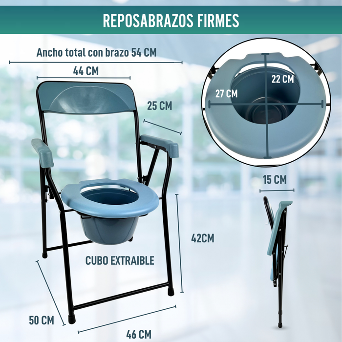 Silla WC Plegable Personas Mayores | Inodoro Portátil Adultos