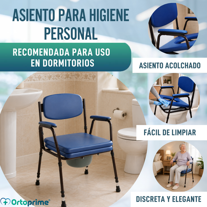 Silla WC Acolchada con Inodoro Portátil
