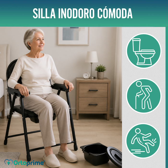 Silla WC Personas Mayores Plegable | Silla Inodoro Portátil