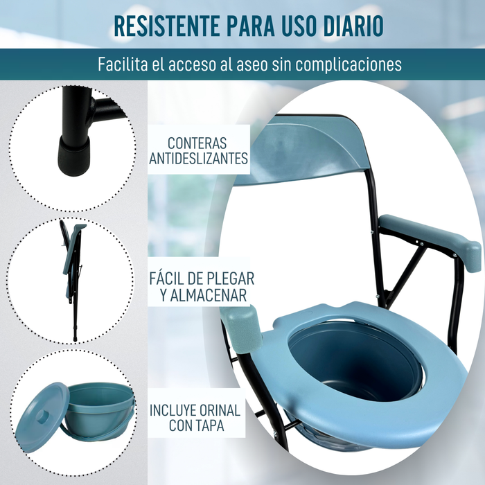 Silla WC Plegable Personas Mayores | Inodoro Portátil Adultos