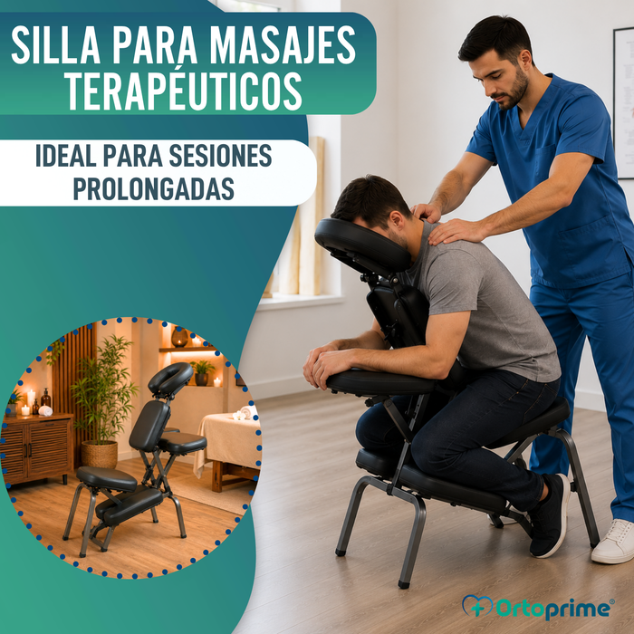 Silla para Masajes Plegable con Reposacabezas Ajustable