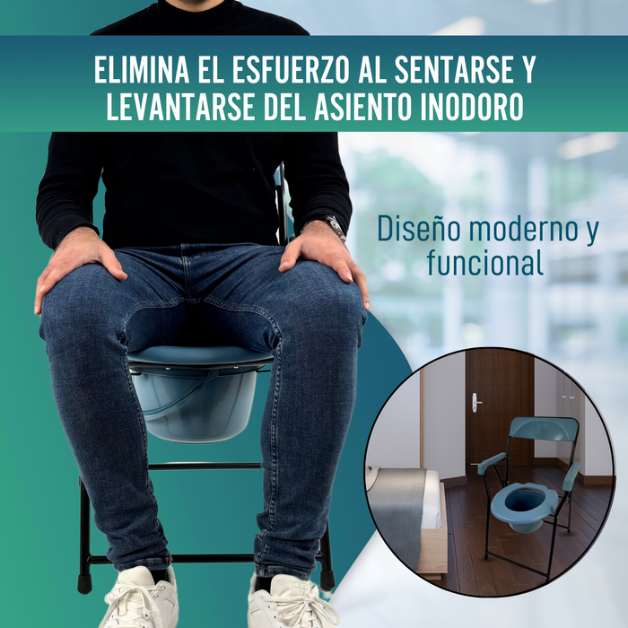 Silla WC Plegable Personas Mayores | Inodoro Portátil Adultos