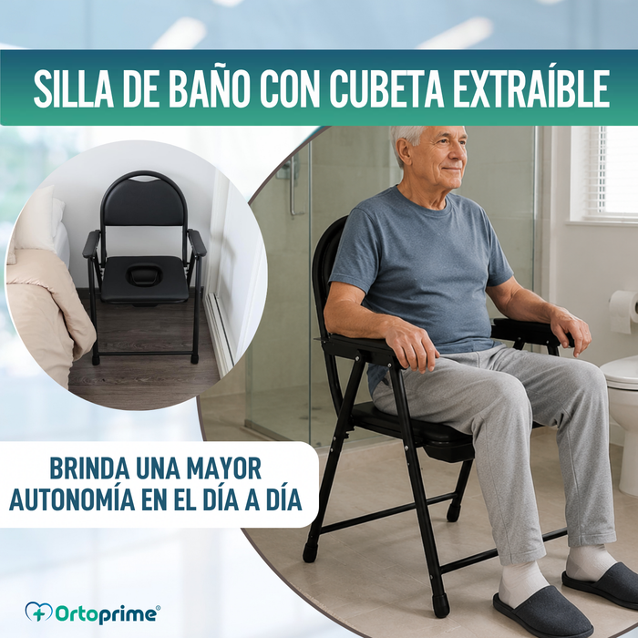 Silla WC Personas Mayores Plegable | Silla Inodoro Portátil