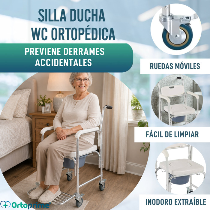 Silla Ducha WC con Pies Abatibles