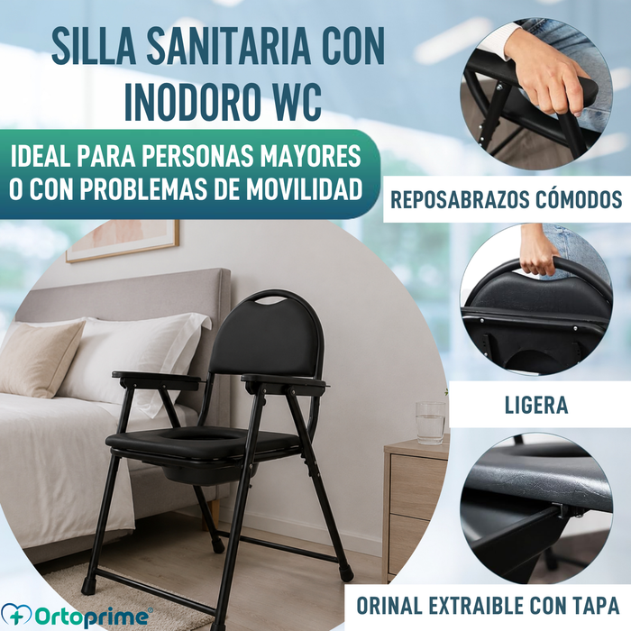 Silla WC Personas Mayores Plegable | Silla Inodoro Portátil