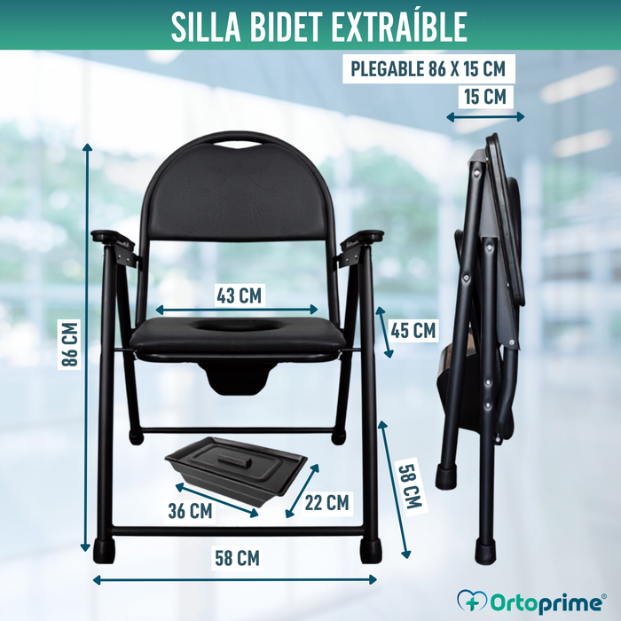Silla WC Personas Mayores Plegable | Silla Inodoro Portátil