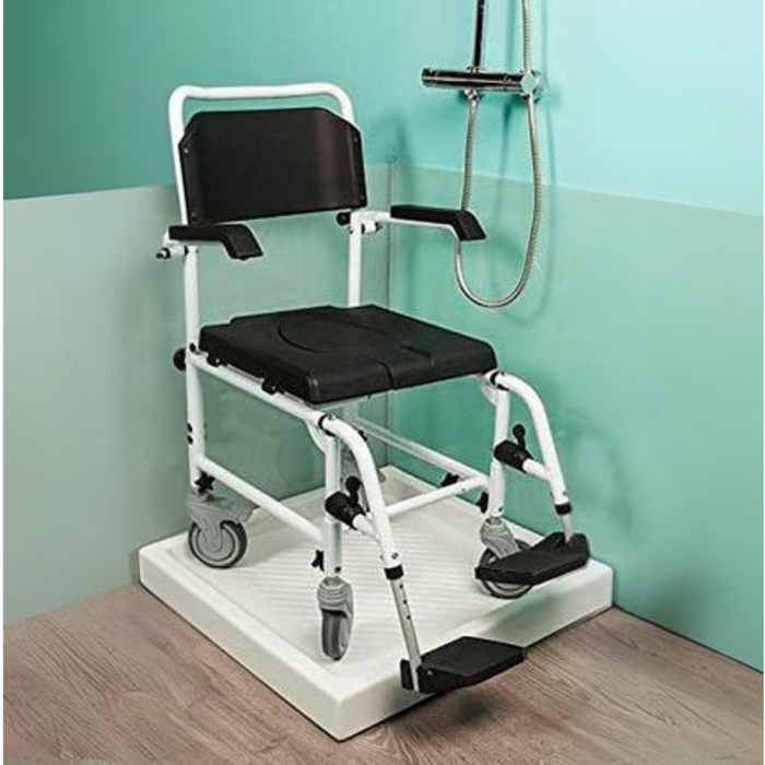 Silla Ducha WC Reposabrazos y Reposapiés Abatibles