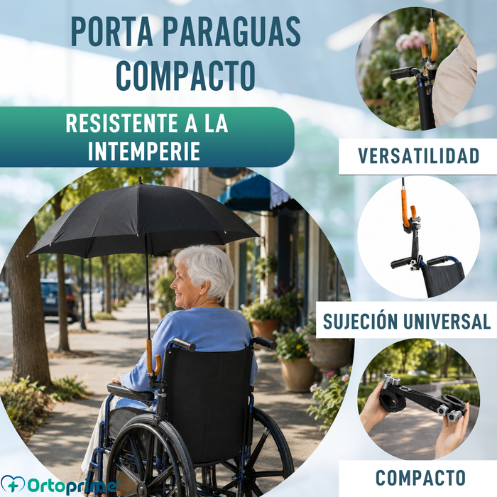Porta Paraguas Universal para Sillas de Ruedas y Andadores