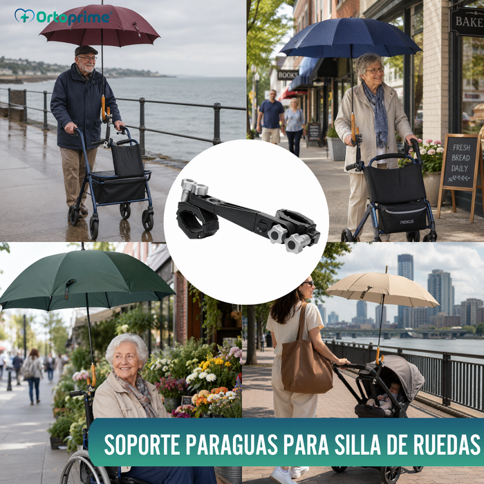 Porta Paraguas Universal para Sillas de Ruedas y Andadores