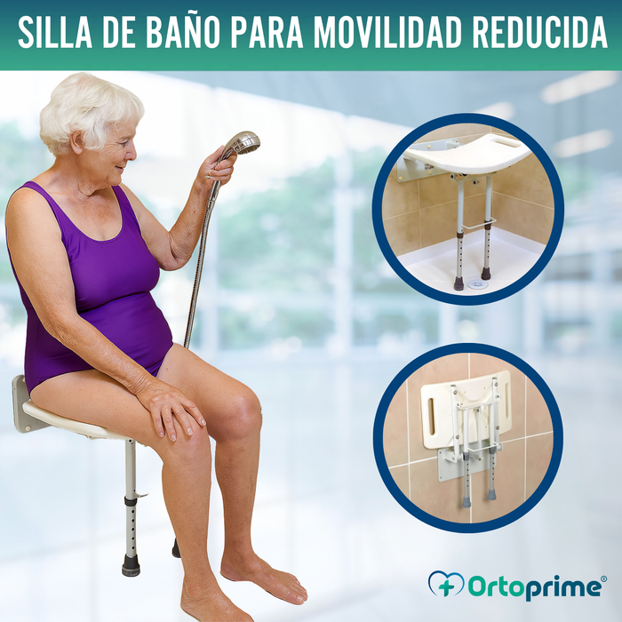 Taburete Abatible de Pared para Duchas | 2 Variantes