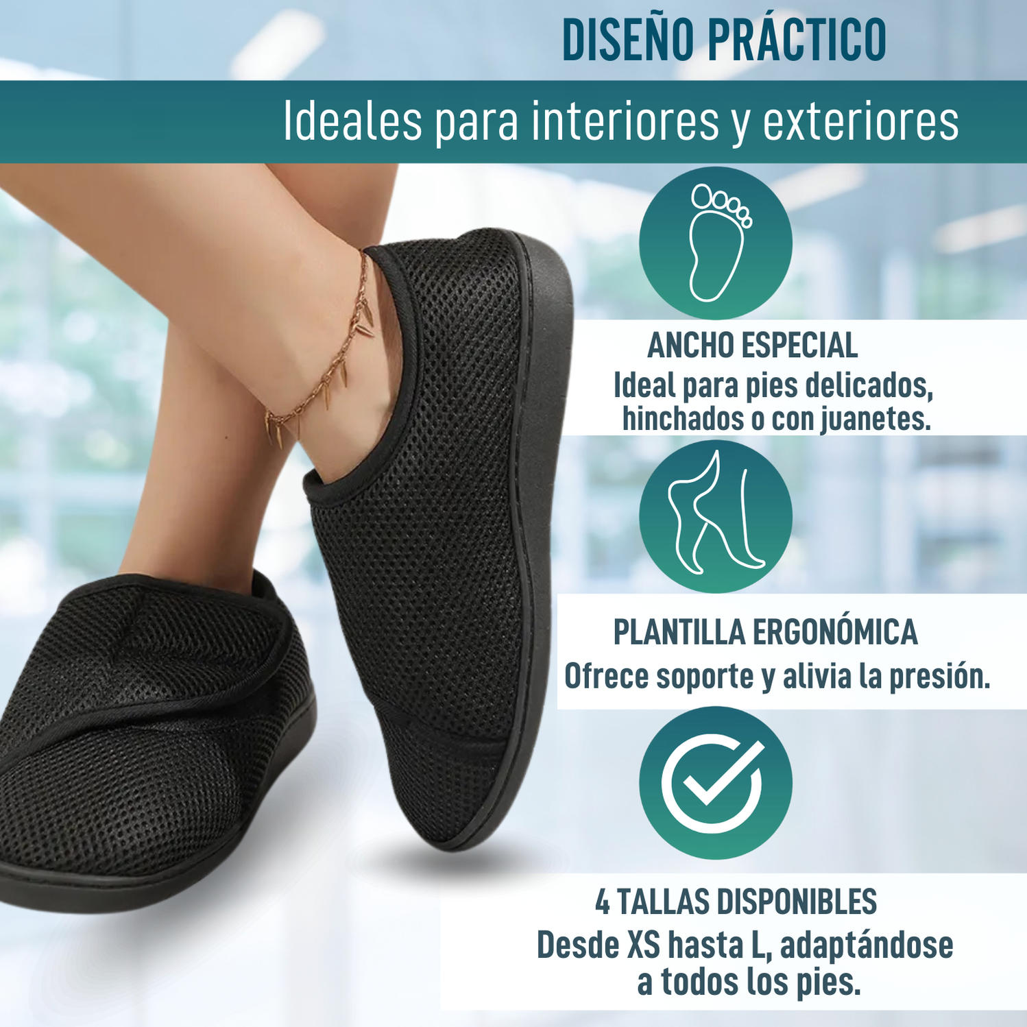 Nwarmsouth Zapatillas De Pies Hinchados,Calzado De Vejez Ajustable