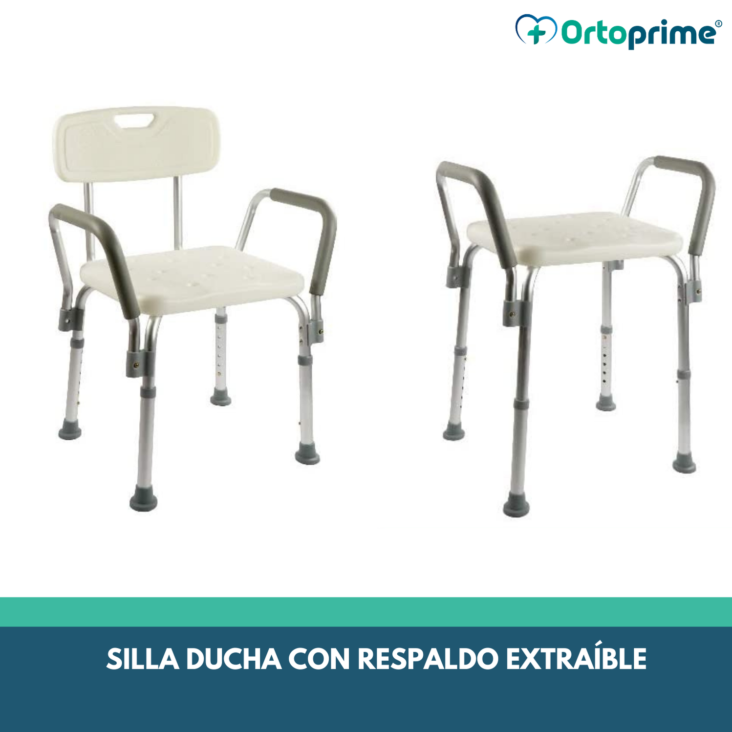 Silla De Ducha Ortopédica Con Reposabrazos | Baño Seguro — OrtoPrime