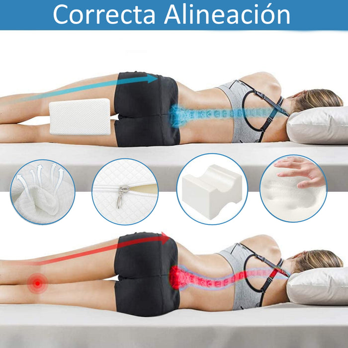  HOMBYS Almohada de rodilla para dormir de lado, alternativa de  plumón entre la almohada de piernas para dormir, almohada debajo de la  rodilla para dormir de espalda, alineación de la columna 