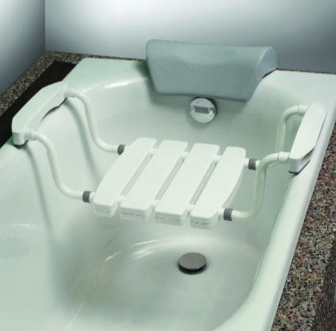 Jopassy Asiento de bañera, asiento de bañera para personas mayores, tabla  de asiento con plato giratorio y reposabrazos, ancho ajustable 41-62 cm