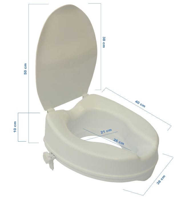 ▷ OrtoPrime Elevador WC de espuma Blanco Adulto con Reposabrazos Acolchados  - Altura 12 cm - Baño - con Sujeción de Seguridad 