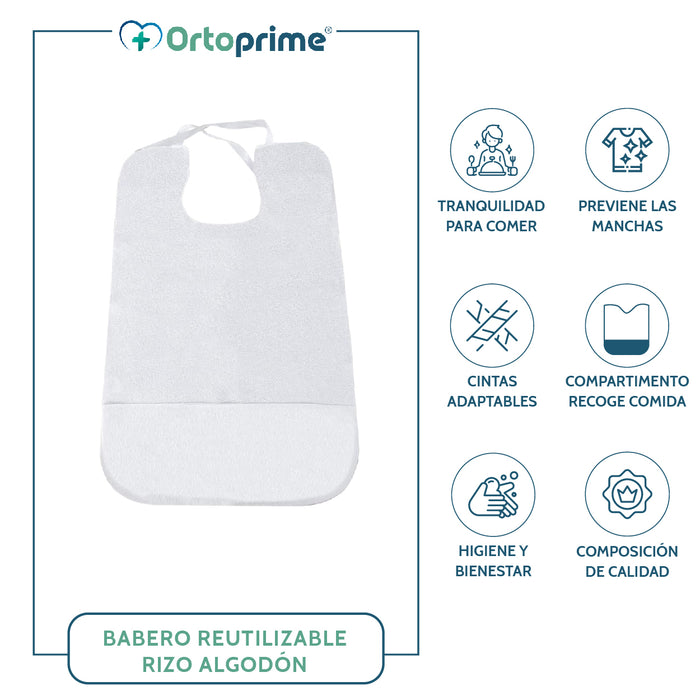 Babero Impermeable Adultos  Baberos Reutilizables Algodón — OrtoPrime