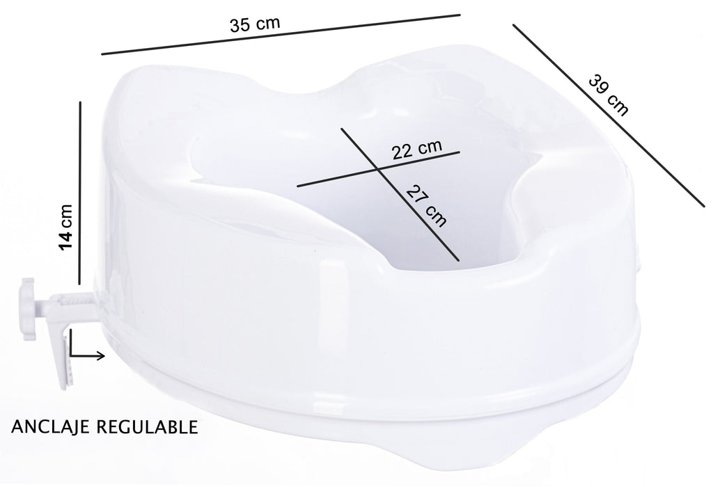 ▷ OrtoPrime Elevador WC Adulto Con Tapa - Altura 10 cm - Asiento