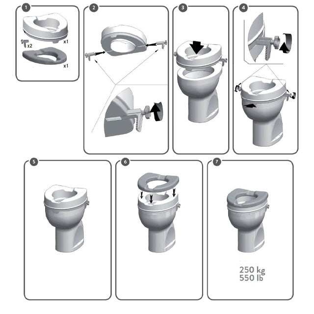 KMINA - Elevador WC Adulto con Reposabrazos (10 cm, Blando), Alzador WC  Adulto con Tapa, Adaptador WC Mayores, Asiento Elevador WC, Alza WC para