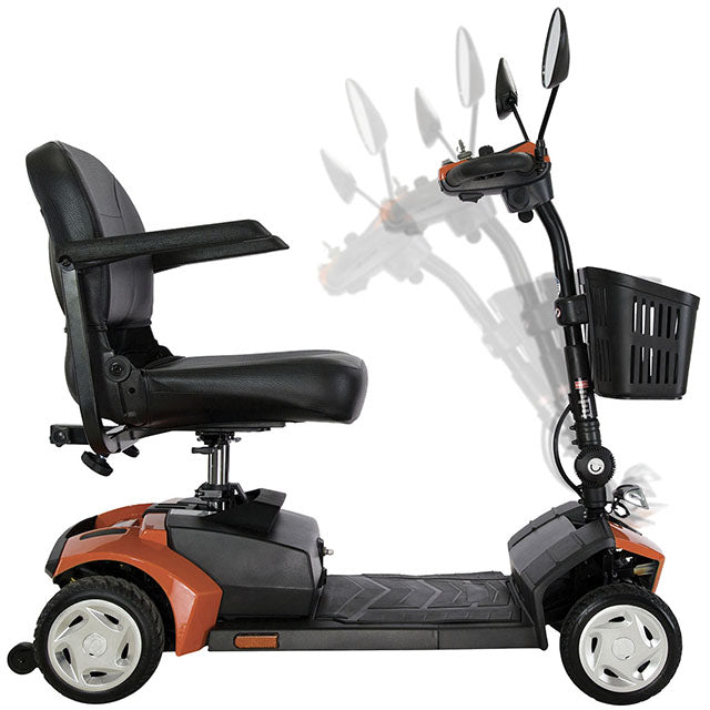 Scooter de movilidad de 4 ruedas para adultos mayores discapacitados  dispositivo de silla de ruedas plegable con asiento ajustable, reposabrazos  y